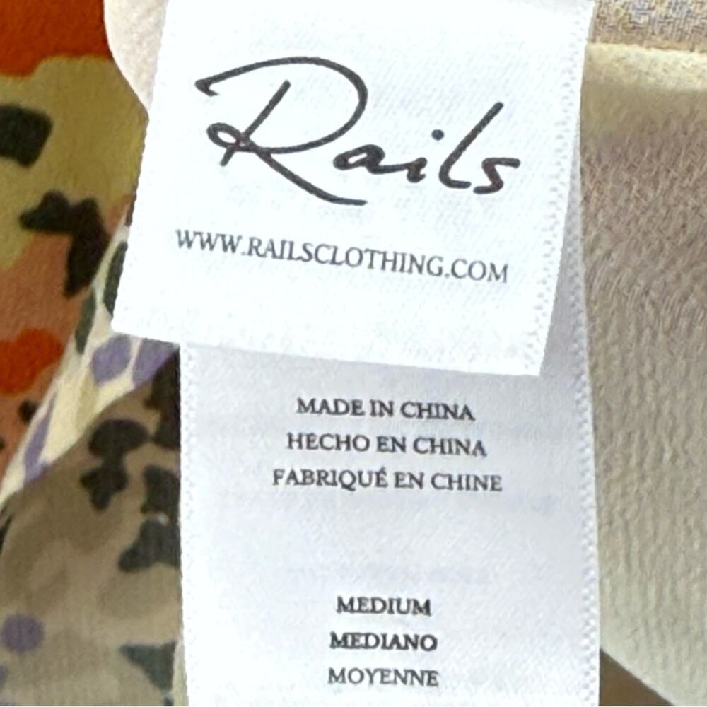 Rails Roma Gardenia Romantic Floral Lightweight V-Neck Mini Dress Size Medium - Picture 12 of 15